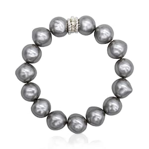 Gray Pearl Bracelet, Beaded Pearl Bracelet, Adjustable Bracelet, Gemstone Bracelet, Dainty Bracelet, Bracelets for Women, Handmade Jewelry