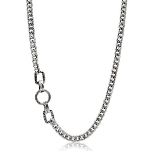 Silver Cuban Link Chain Necklace, Long Necklaces for Women, Dainty Necklace, Silver Chain Necklace, Handmade Jewelry, Gift for Her, Mom Gift