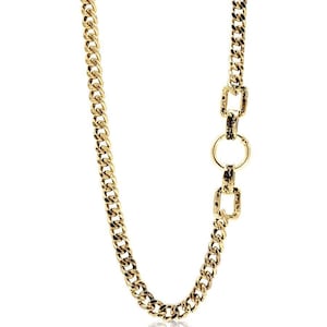 Gold Cuban Link Chain Necklace, Gold Filled Necklace, Long Chain Necklace, Chunky Chain Necklace, Chunky Necklace, Handmade Jewelry
