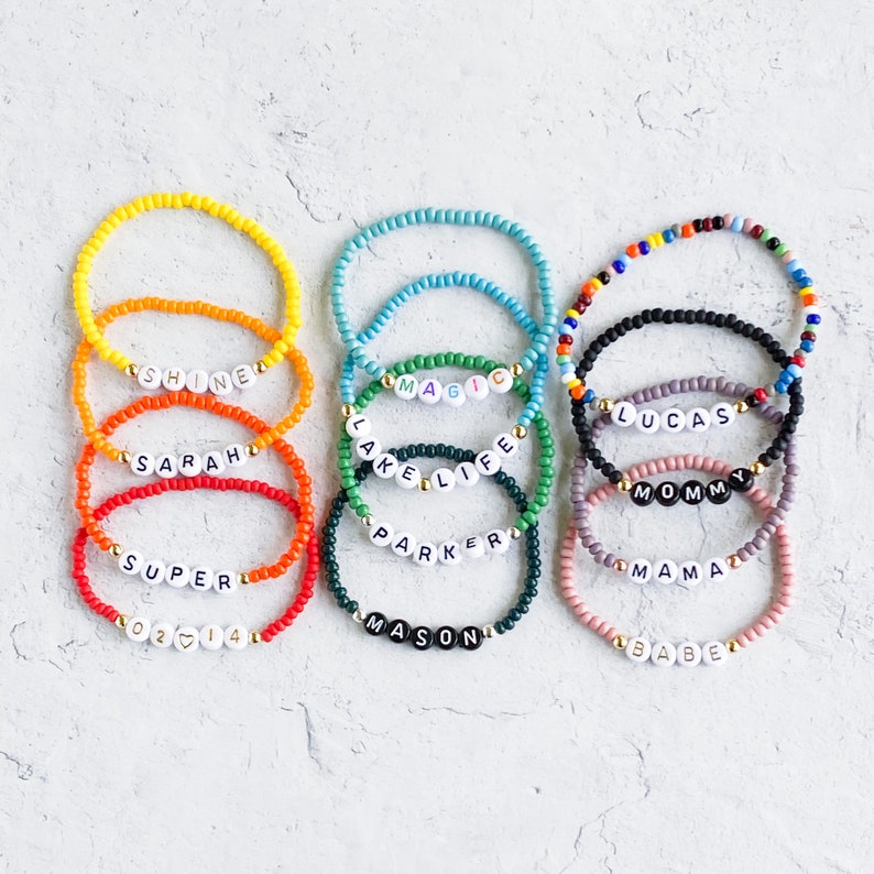 Personalized Name Bracelet // Seed Bead Name Bracelet // Seed Etsy