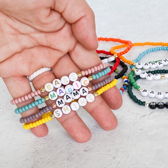 Personalized Name Bracelet // Seed Bead Name Bracelet // Seed Etsy