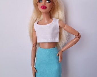 PDF Sewing Pattern - Elegant ladies straight skirt with Back Slit and lining for Made to Move 12" Original Fashion Dolls