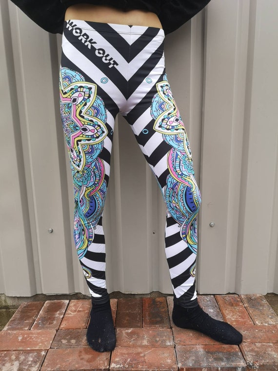 Black and White Striped Mandala Workout 