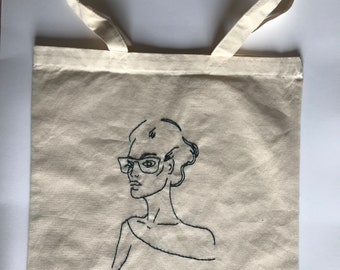 Totebag handgemachte Stickerei