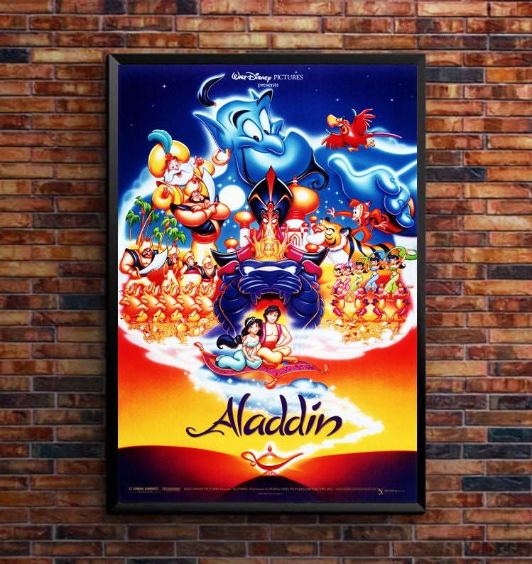 Aladdin 1992 Walt Disney Classis Animation Movie Art Cover Etsy Aladdin 1992 Walt Disney Classis Animation Movie Art Cover Etsy