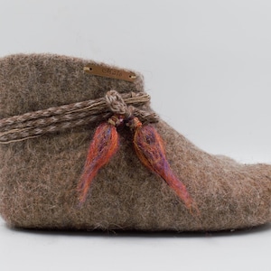Unisex natural felted slippers /Felted ankle boots