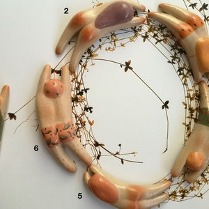 Handmade porcelain magnet and cutlery rest super special &quot;Swimming&quot; by Junty