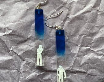 Orecchini unici fatti a mano " Blu "