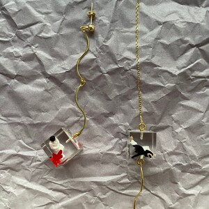 Handmade unique artist earrings &quot; I am a fish&quot;