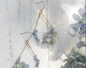 Orecchini di fiori freschi conservati unici fatti a mano