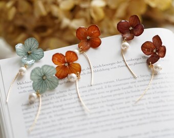 Orecchini di fiori freschi conservati unici fatti a mano