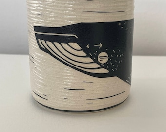 Tazza da caffè/tè intagliata a mano in legno stile balena