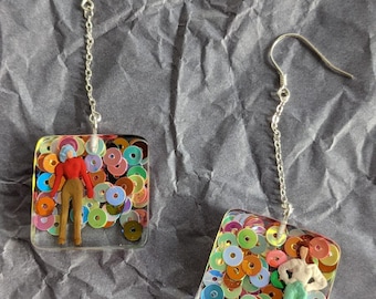 Orecchini unici fatti a mano "Dancing Queen"