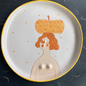 Handmade porcelain UNIQUE artist present plate