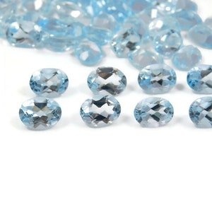 Natural Sky Blue Topaz Oval Faceted Cut Loose Gemstone Size 3x5mm To 12x16mm calibrated gemstone Jewelry making