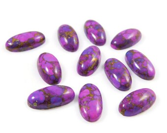 Purple Mohave Turquoise Cabochon: Long Oval Loose Gemstone