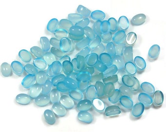 Ovaler Aqua Chalcedon Cabochon: Edelstein für die Schmuckherstellung