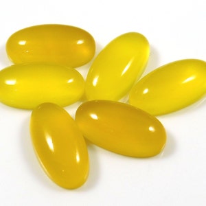Natürliche Mango Chalcedon, ovale Form cabochon flache Rückseite Edelsteine Größe 5x10mm bis 15x30mm Chalcedon, Schmuckherstellung kalibriert