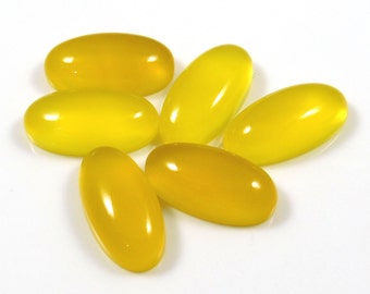 Natural Mango Chalcedony Cabochon: Oval Gemstone for Jewelry Making