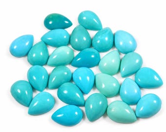 AAA Compitos Turquoise Cabochon: Arizona Pear Gemstone (3x5-7x10mm)