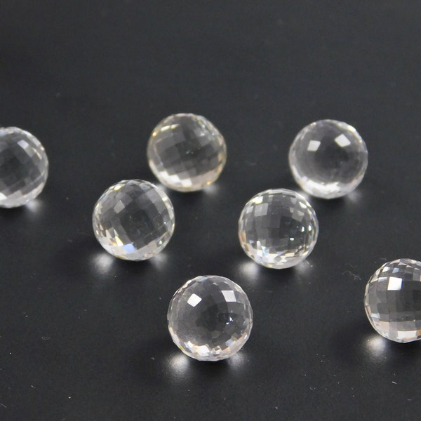 Crystal Quartz Ball Cut Briolette Round Shape Gemstone Size 6x6mm to 15x15mm Clear Quartz Ball Fancy Cut Jewelry Making Stone Loose Gemstone