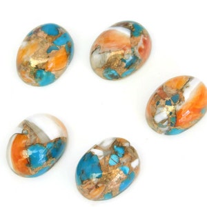 Natural Spiny Oyster Multi Color Turquoise Mohave Oval Shape .Size 5x7mm to 15x20mm Spiny Oyster Cab jewelry making stone loose gemstone