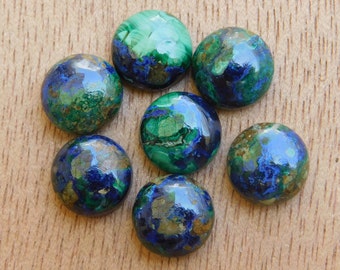 Azurite Malachite Cabochon Round Shape Gemstone Size 5x5 to 15x15mm Azurite Malachite For Cab Stone Jewelry Making Vintage Jewelry Gemstone.