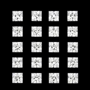 Faceted Square White CZ Cubic Zirconia: VVS Quality (1.5-6mm)
