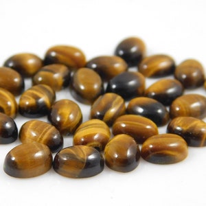 Golden Tiger eye gemstone cabochon oval shape calibrated size 4x6mm to 25x30mm Genuine yellow tiger eye jewelry making stone.