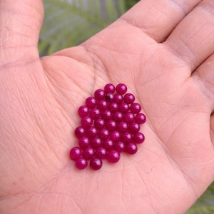 Natural Ruby Cabochon: Round Opaque Gemstone (3x3 to 5x5mm)