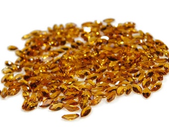 AAA Madeira Citrine Gemstone: Faceted Marquise Jewelry Stone (3x6mm to 6x12mm)