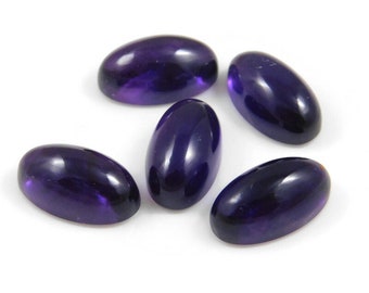 African Amethyst Cabochon: Long Oval Gemstone for Jewelry Making