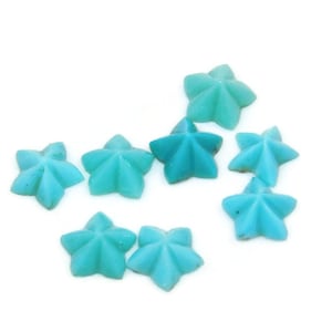 Natural turquoise flat back star shape calibrated size 4x4mm to 10mm carved shape star cut fancy gemstone for jewelry.