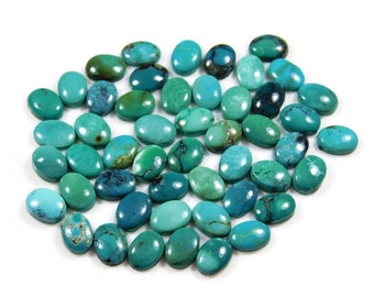 Natural Tibetan Turquoise Cabochon: Oval Loose Gemstone (4x6mm to 15x20mm)