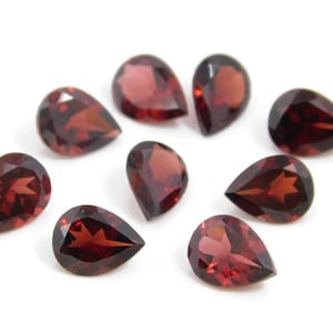 Natural Red Garnet Faceted pear shape gemstone sizes 3x5mm to 8x12 mm, Calibrated Garnet Loose Gemstone for jewelry making.