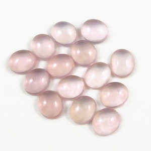 Natural Rose Quartz Cabochon Oval Shape Gemstone .Size 5x7, 6x8, 7x9, 8x10, 9x11, 10x12, 10x14, 12x16 Loose Rose Quartz Jewelry making Stone
