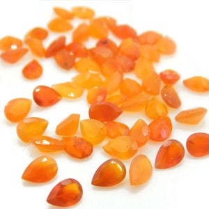 Natural Orange color Carnelian Faceted gemstone pear shape calibrated size 3x5mm to 10x14mm Carnelian jewelry making fanta color gemstone.