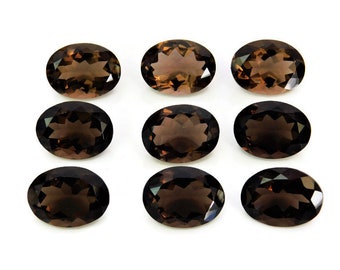 AAA Rookkwarts ovale edelsteen: gefacetteerde sieradensteen (5 x 7 tot 15 x 20 mm)