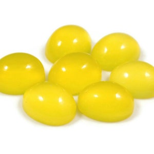 Natürlicher Mango Chalcedon, ovale Form Cabochon flache Rückseite kalibrierte Edelsteine, alle Größen erhältlich 4x6mm bis 25x30mm