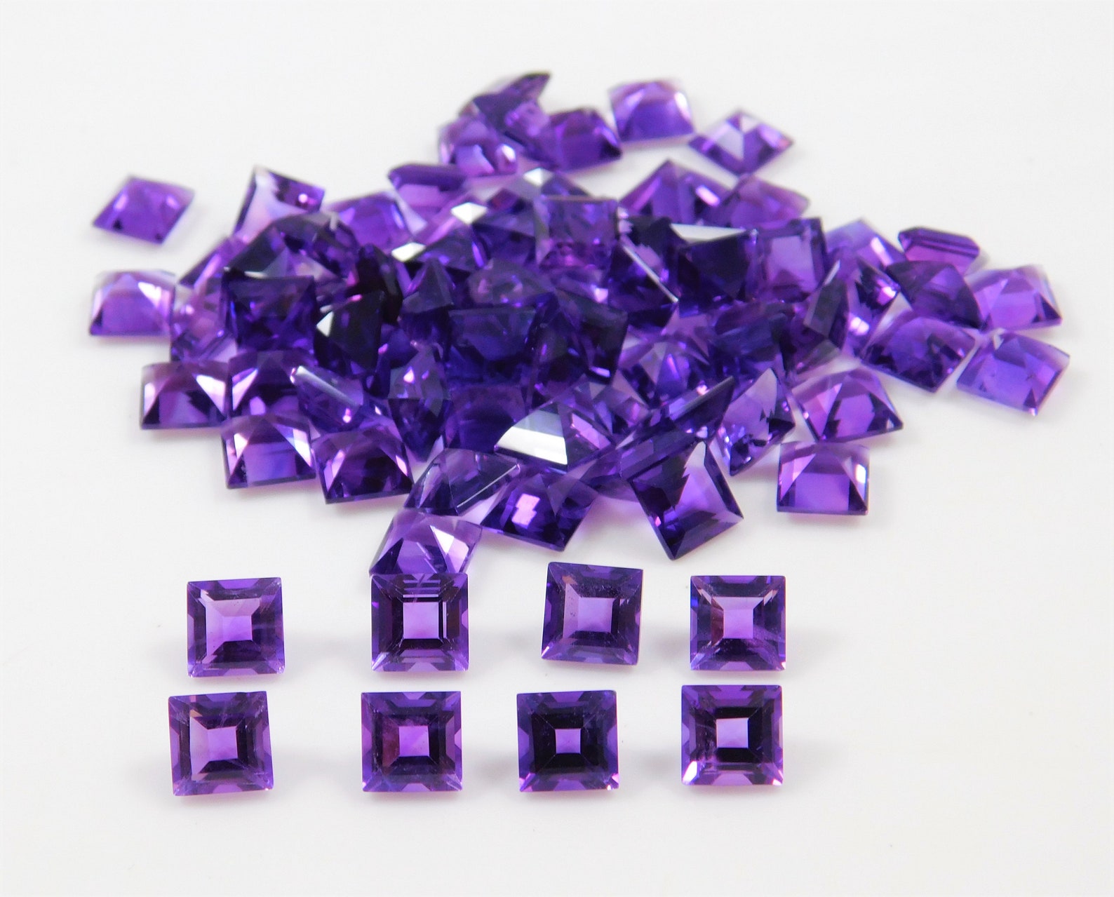 Natural African Amethyst Faceted Gemstone Square Shape Size - Etsy