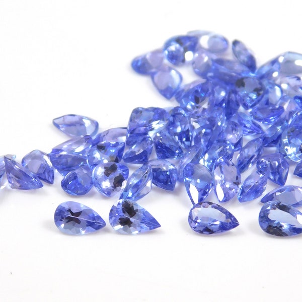 AAA Tanzanite faceted pear shape calibrated gemstones 3x4, 3x5, 4x6, 5x7, 5x8, 6x9, 7x10 mm Tanzanite For jewelry Making Stone.