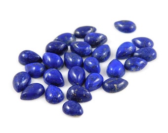 Cabujón de lapislázuli azul en forma de pera: piedra preciosa suelta para joyería (de 4 x 6 mm a 15 x 20 mm)