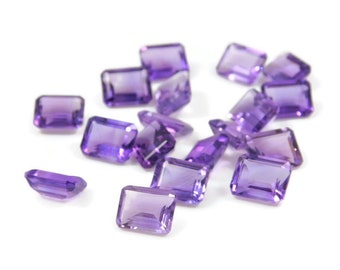 Ametista brasileira facetada: formato octogonal, 5 x 7 mm - 15 x 20 mm