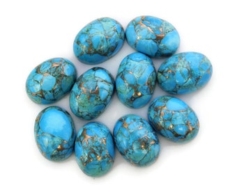 Blue Mohave Turquoise Cabochon: Oval Gemstone (4x6mm to 20x30mm)