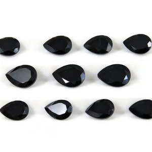 Natural Black onyx Faceted Gemstone Size 4x6mm to 15x20mm Pear Shape Black Onyx jewelry making loose gemstone.