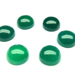 Green onyx 8mm round cabochon green onyx agate smooth cabochon round back side flat calibrated size 4mm to 20mm, green onyx loose gemstone