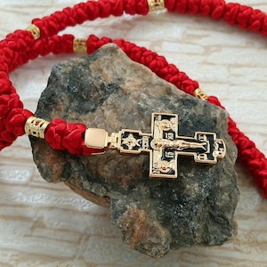 Golden double sided Orthodox Cross Theotokos/Crucifixion Ukraine Chotki 12 color 100 knots Prayer Rope komboskini christian Rosary Brojanica