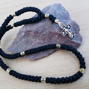 Chotki 100 knots Ukraine Prayer Rope Golden Orthodox cross komboskini christian gift Rosary Brojanica monastery blessed Adult Baptism gift