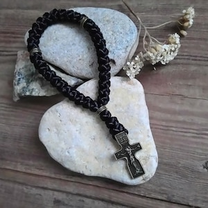Blessed Chotki 33/50/100 knots Bronze Cross Orthodox Rosary Prayer Rope komboskini Brojanica
