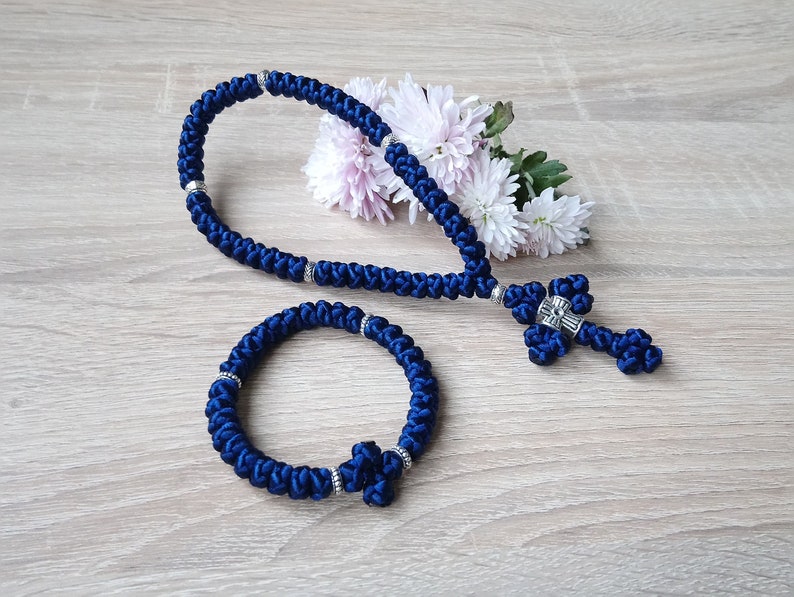 Orthodox Prayer Rope 50 Knots & Cross Faith Bracelet Christian Etsy